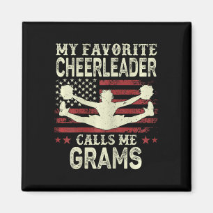 My Favourite Cheerleader Calls Me Grams Us Flag Pa Magnet