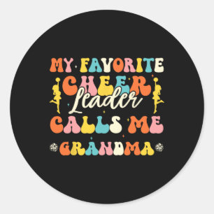 My Favourite Cheerleader Calls Me Grandma Cheerlea Classic Round Sticker