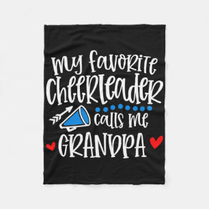 My Favourite Cheerleader Calls Me Grandpa Funny Ch Fleece Blanket