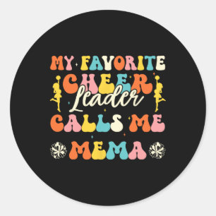 My Favourite Cheerleader Calls Me Mema Cheerleadin Classic Round Sticker
