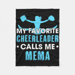 My Favourite Cheerleader Calls Me Mema Cheerleadin Fleece Blanket