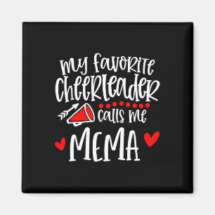 My Favourite Cheerleader Calls Me Mema Funny Cheer Magnet