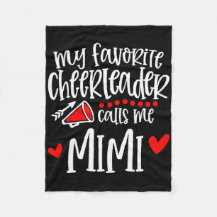 My Favourite Cheerleader Calls Me Mimi Funny Cheer Fleece Blanket