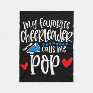 My Favourite Cheerleader Calls Me Pop Funny Cheerl Fleece Blanket