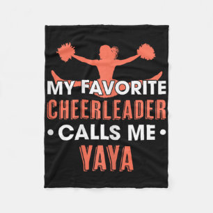 My Favourite Cheerleader Calls Me Yaya Cheerleadin Fleece Blanket