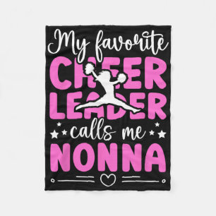 My Favourite Cheerleader Nonna Cheer Nonna Grandma Fleece Blanket