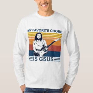 My Favourite Chord Is Gsus Jesus Play Guitar Retro T-Shirt