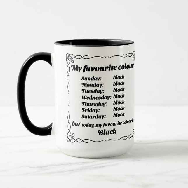 My favourite colour is black Mug (Left)