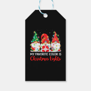 My Favourite Colour Is Christmas Light Gnome Gift Tags
