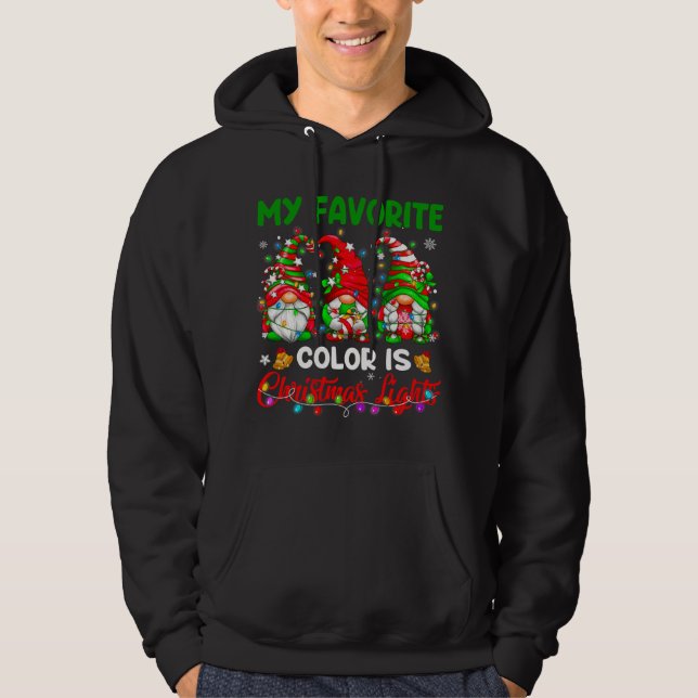 My Favourite Colour Is Christmas Light Gnome Merry Hoodie (Front)