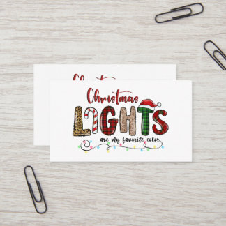 My Favourite Colour Is Christmas Lights Business Card