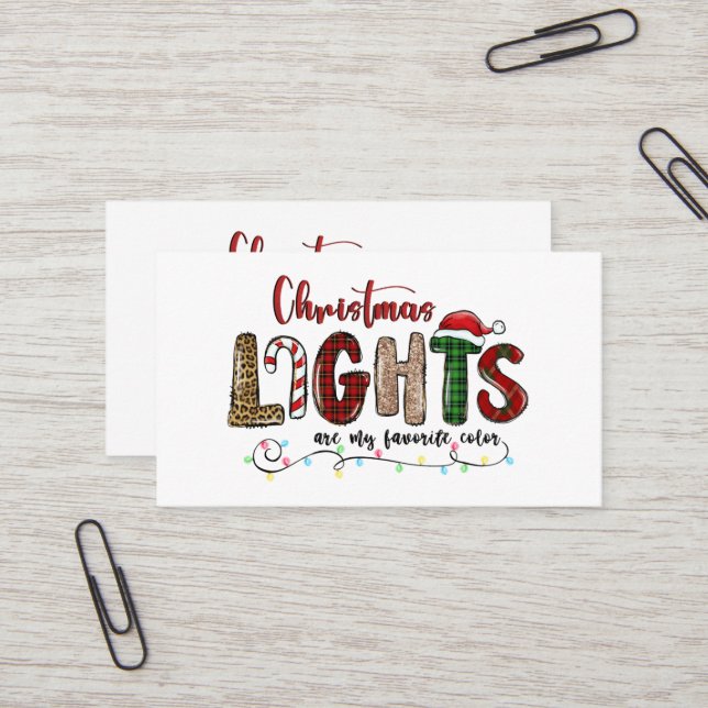 My Favourite Colour Is Christmas Lights Business Card (Front/Back In Situ)