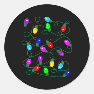 My Favourite Colour Is Christmas Lights Funny Paja Classic Round Sticker