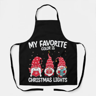 My Favourite Colour Is Christmas Lights Gnome Apron