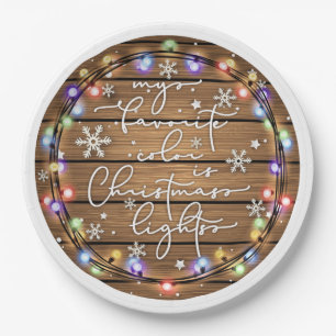 My Favourite Colour is Christmas Lights Paper Plat Plate