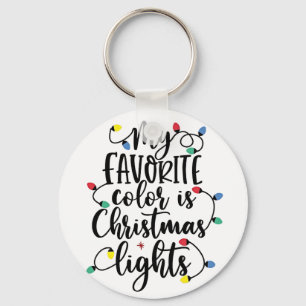 My Favourite Colour is Christmas Lights Santa Clau Key Ring