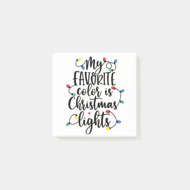 My Favourite Colour is Christmas Lights Santa Clau Post-it Notes (Front)
