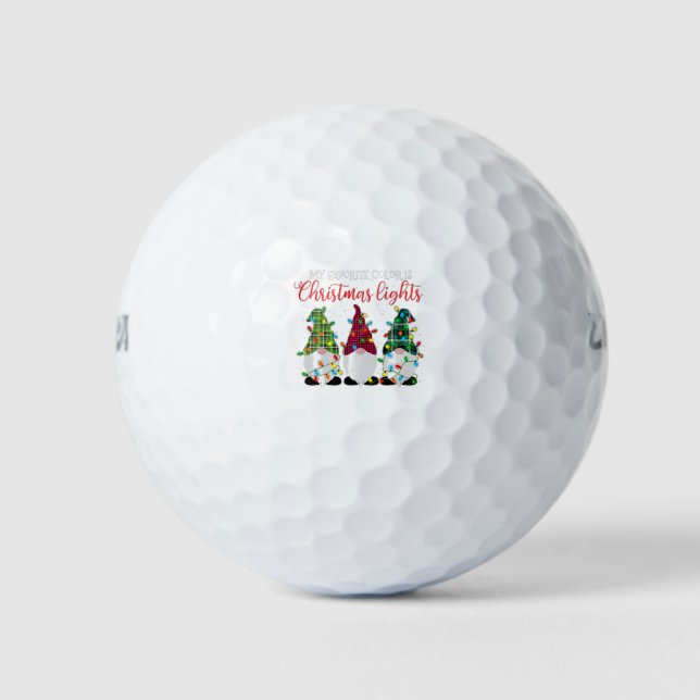 My Favourite Colour Is Christmas Lights Three Gnom Golf Balls (Front)