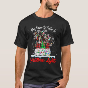 My Favourite Colour Is Christmas Lights Three Gnom T-Shirt