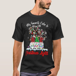 My Favourite Colour Is Christmas Lights Three Gnom T-Shirt