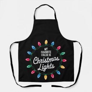 My Favourite Colour Is Christmas Lights Wreath Bul Apron