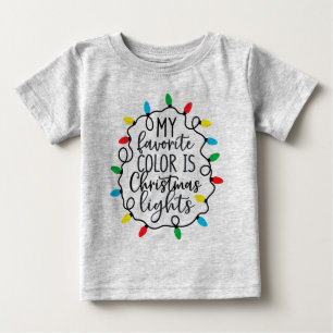 My favourite colour is Christmas lights Xmas tree Baby T-Shirt