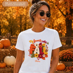 My Favourite Colour is Fall Personalised Womens T-Shirt