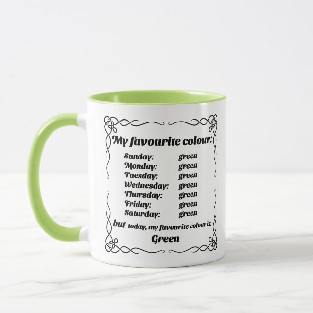 My favourite colour is green mug (Left)