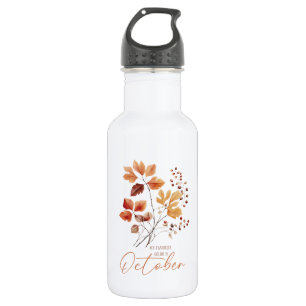 My Favourite Colour Is October –Autumn Leaves & Pi 532 Ml Water Bottle