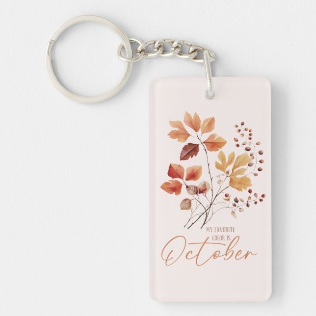 My Favourite Colour Is October –Autumn Leaves & Pi Key Ring (Front)