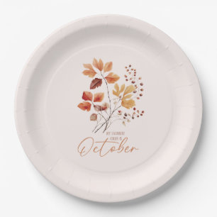 My Favourite Colour Is October –Autumn Leaves & Pi Paper Plate