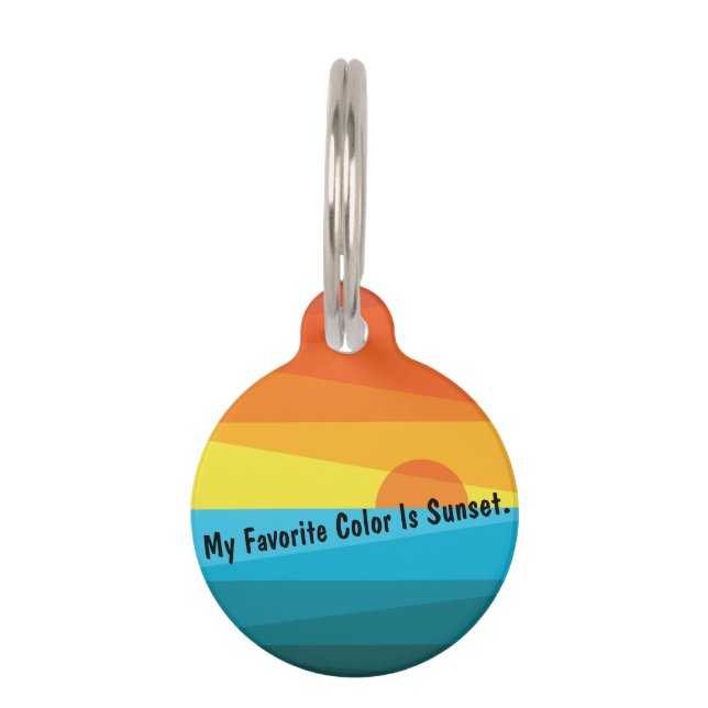 My Favourite Colour Is Sunset Pet Tag (Front)