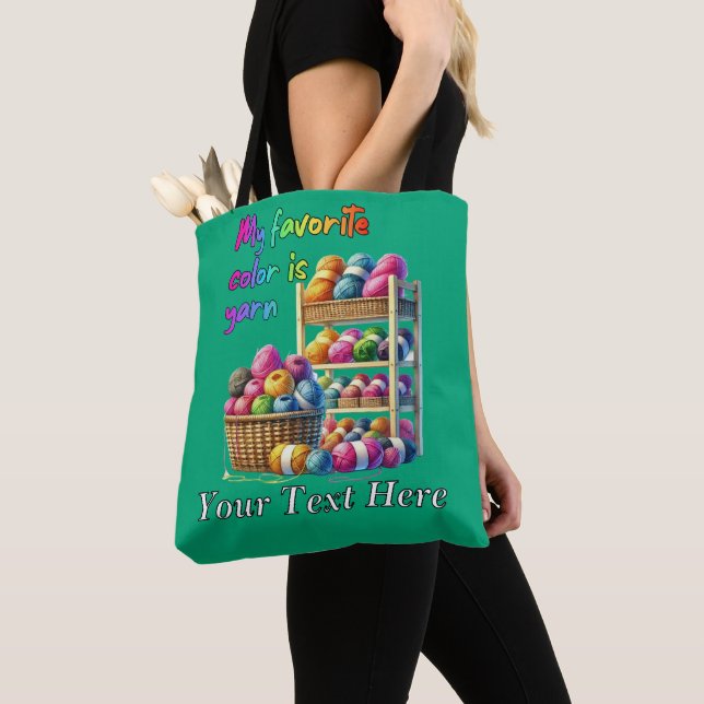 My Favourite Colour Is Yarn Tote Bag (Close Up)