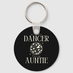 My Favourite Dancer Calls Me Auntie Disco Ball Fun Key Ring