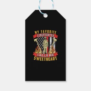 My Favourite Firefighter Calls Me Sweetheart Gift Tags