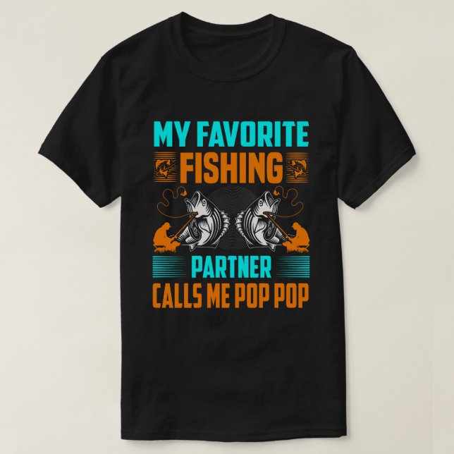 My Favourite Fishing Partner Calls Me POP POP Vint T-Shirt (Design Front)