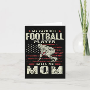 My Favourite Football Player Calls Me Mum Us Flag Card