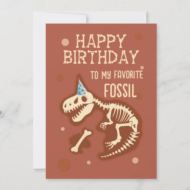 My Favourite Fossil Birthday Greeting  Invitation (Front)