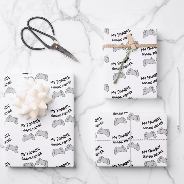 My Favourite Gaming Partner Wrapping Paper Sheets (Front)