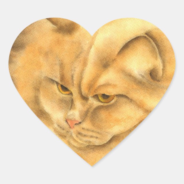 My favourite ginger cat      heart sticker (Front)