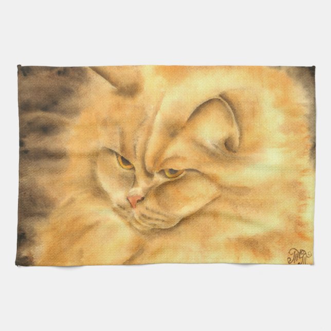 My favourite ginger cat    tea towel (Horizontal)