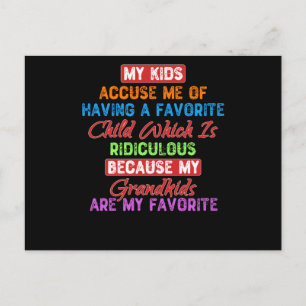 My Favourite Grandkids Postcard