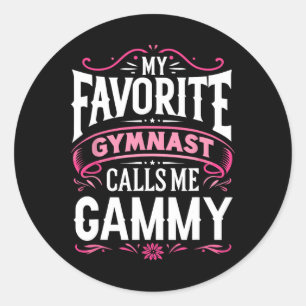 My Favourite Gymnast Calls Me Gammy Gymnastics Classic Round Sticker