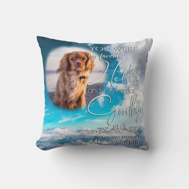 My Favourite Hello Clouds  Pet Memorial Your PHOTO Cushion (Front)