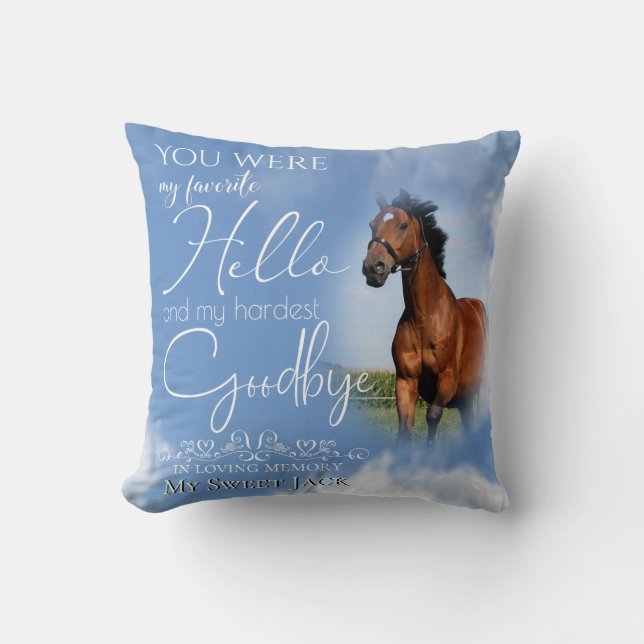 My Favourite Hello Horse Pet Memorial Your PHOTO Cushion (Front)