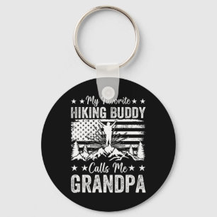 My Favourite Hiking Buddy Calls Me Grandpa Hiking Key Ring