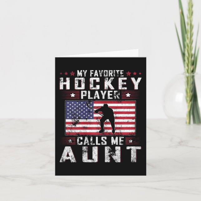 My Favourite Hockey Player Calls Me Aunt Mother Da Card (Front)