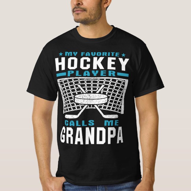 My Favourite Hockey Player Grandpa Grandparent Tex T-Shirt (Front)