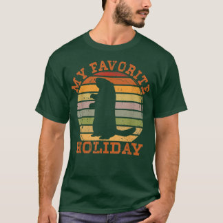 My Favourite Holiday Ground Hog Sunset Gift Ground T-Shirt