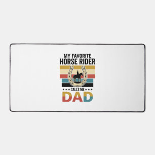 My Favourite Horse Rider Calls Me Dad Shirt Design Desk Mat
